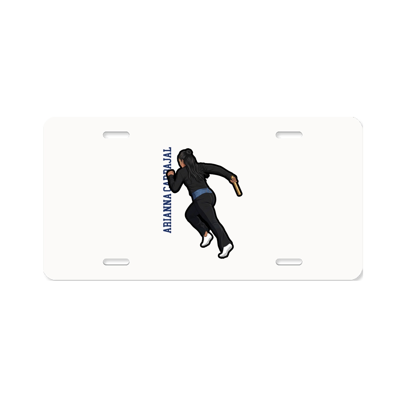 License Plate — Name Vertical in Classic