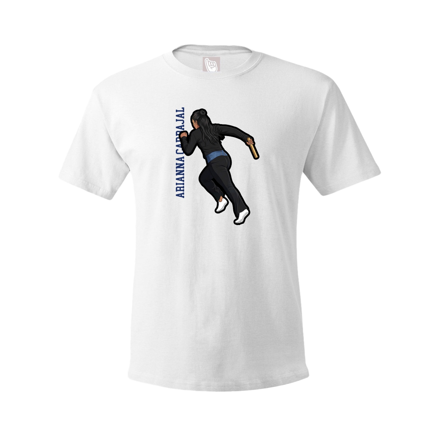 Youth Tee — Name Vertical in White