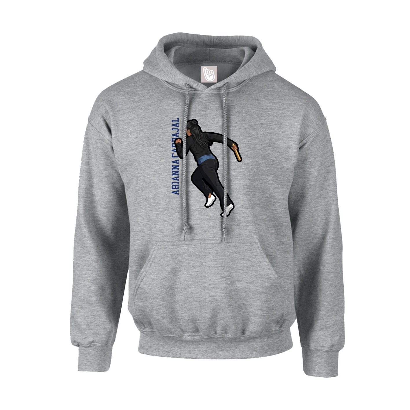 Youth Hoodie — Name Vertical in Grey