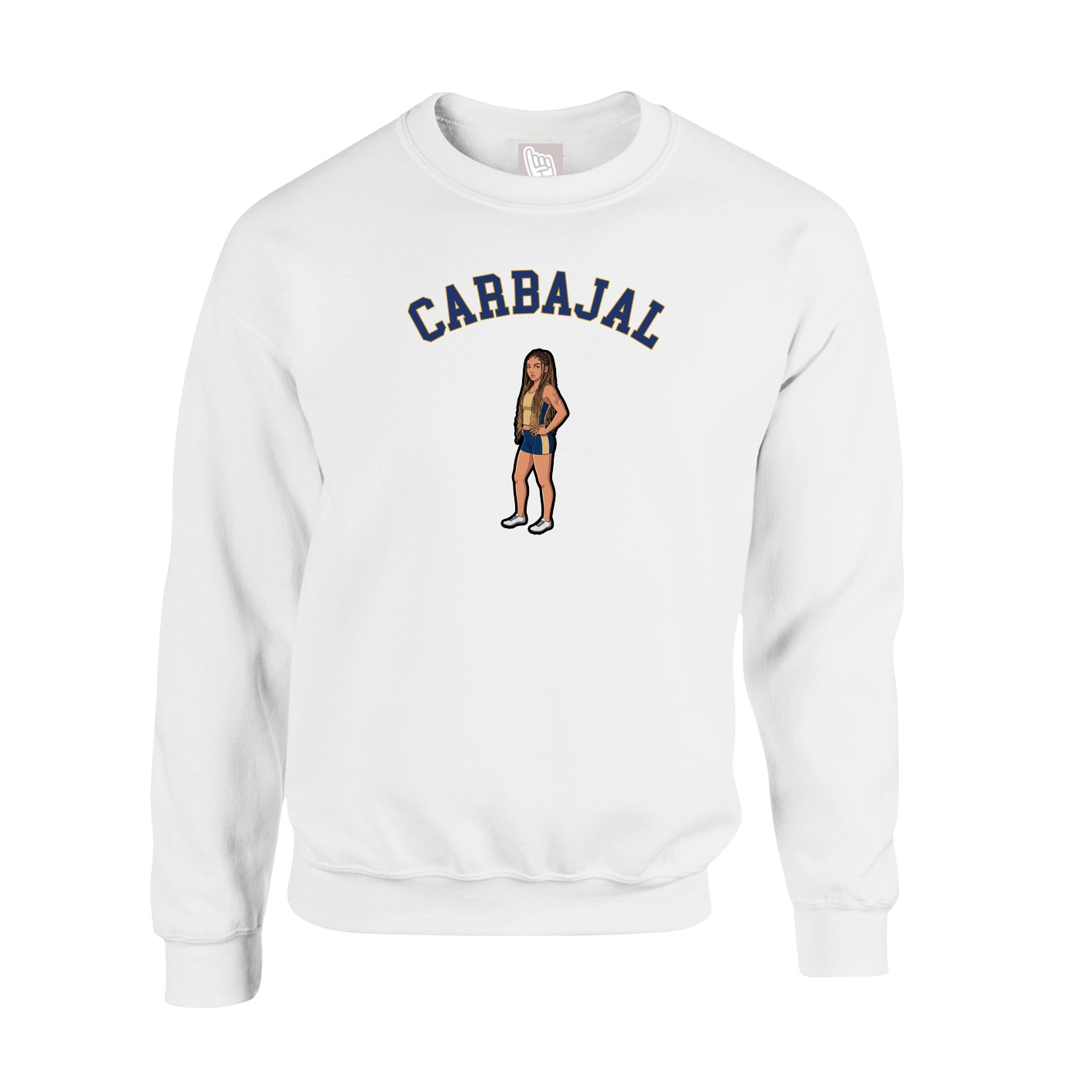 Fleece Crew — Shirsey Arch in White