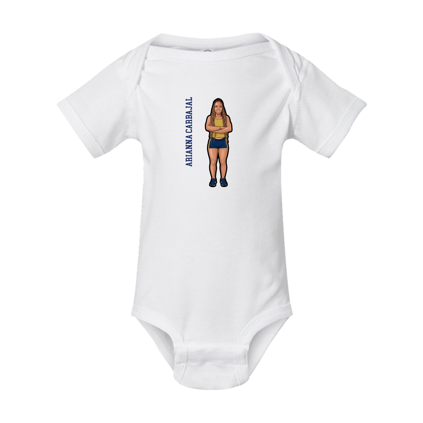 Baby Onesie — Name Vertical in White