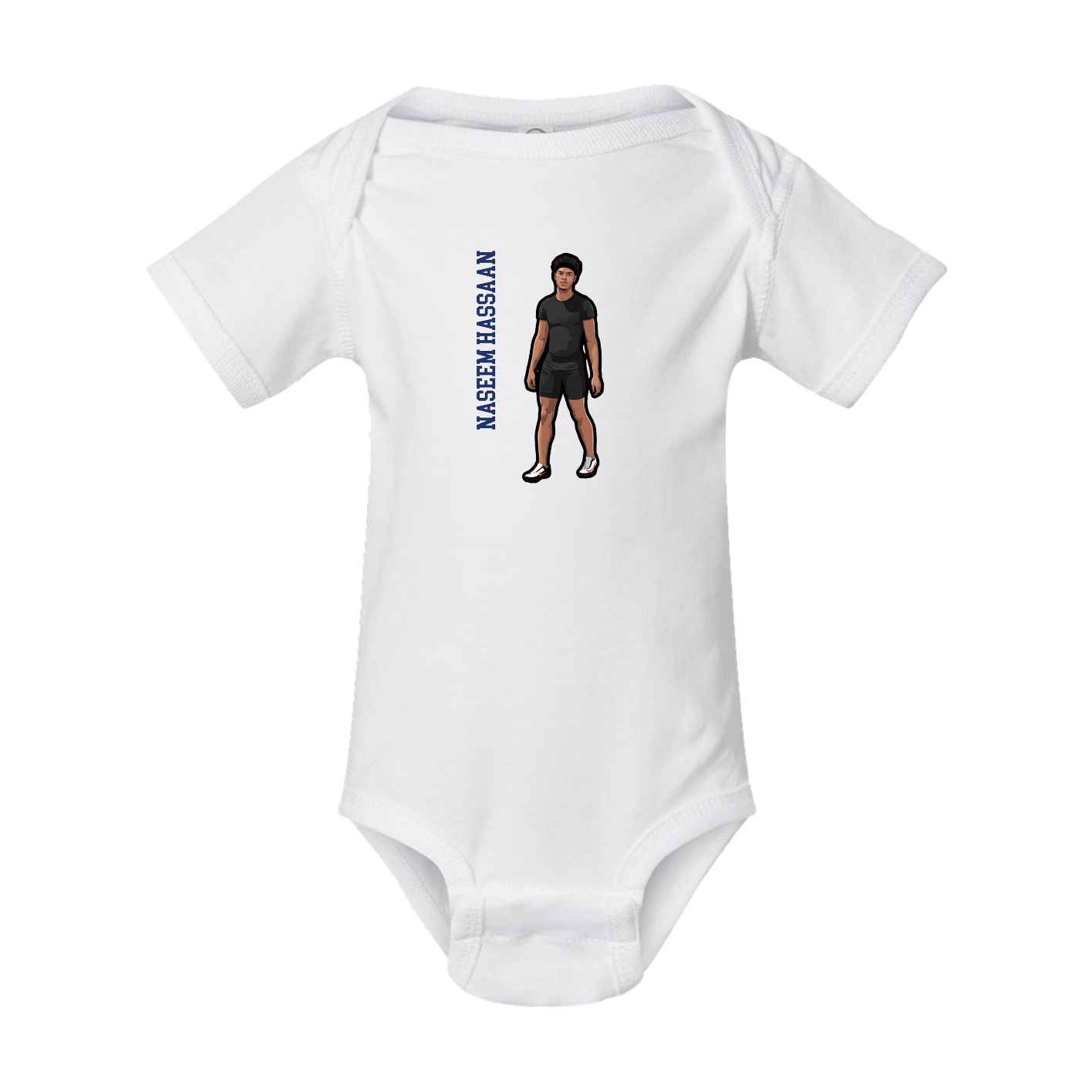 Baby Onesie — Name Vertical in White