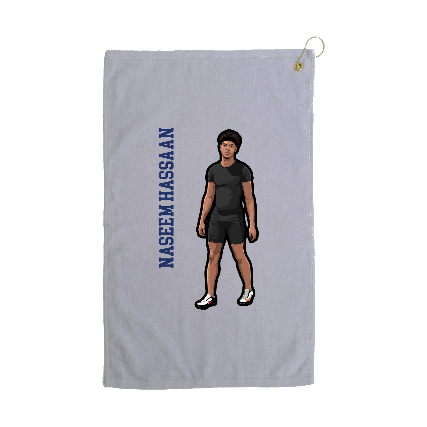 Golf Towel — Name Vertical in Grey