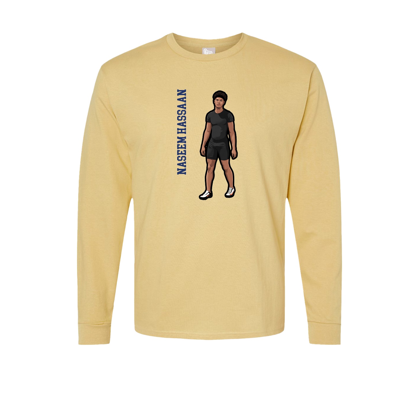 Long Sleeve Tee — Name Vertical in Vegas Gold