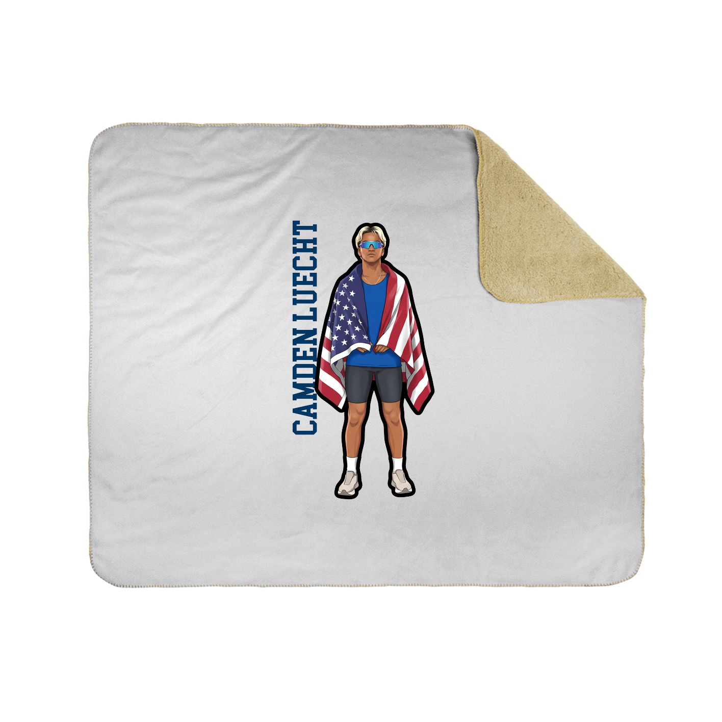 Throw Blanket — Name Vertical in White
