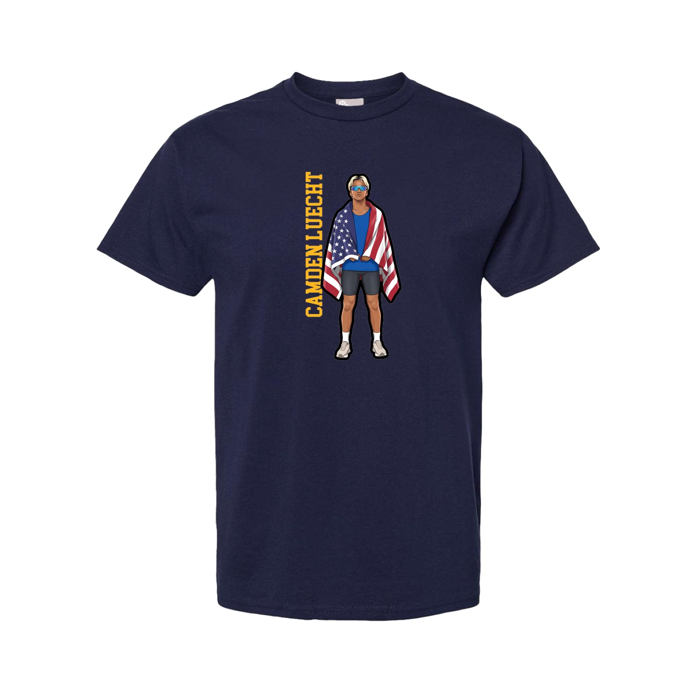 Youth Tee — Name Vertical in Navy