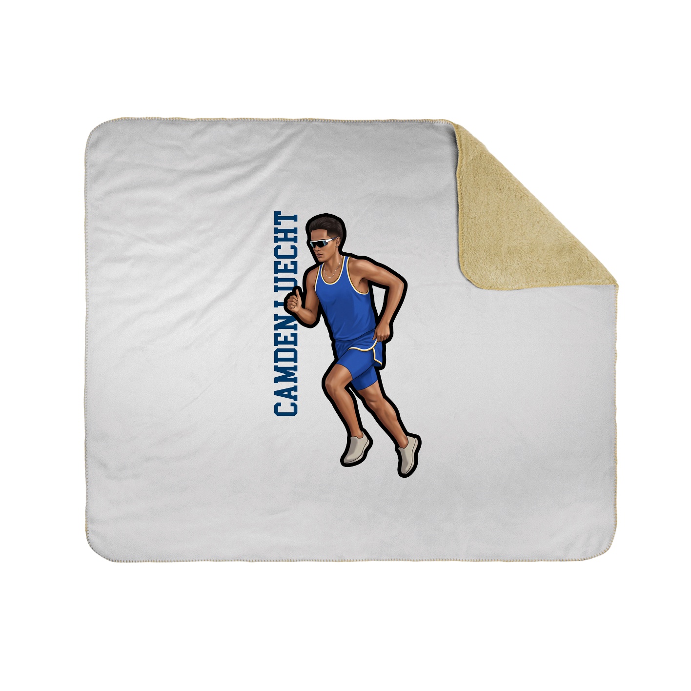 Throw Blanket — Name Vertical in White