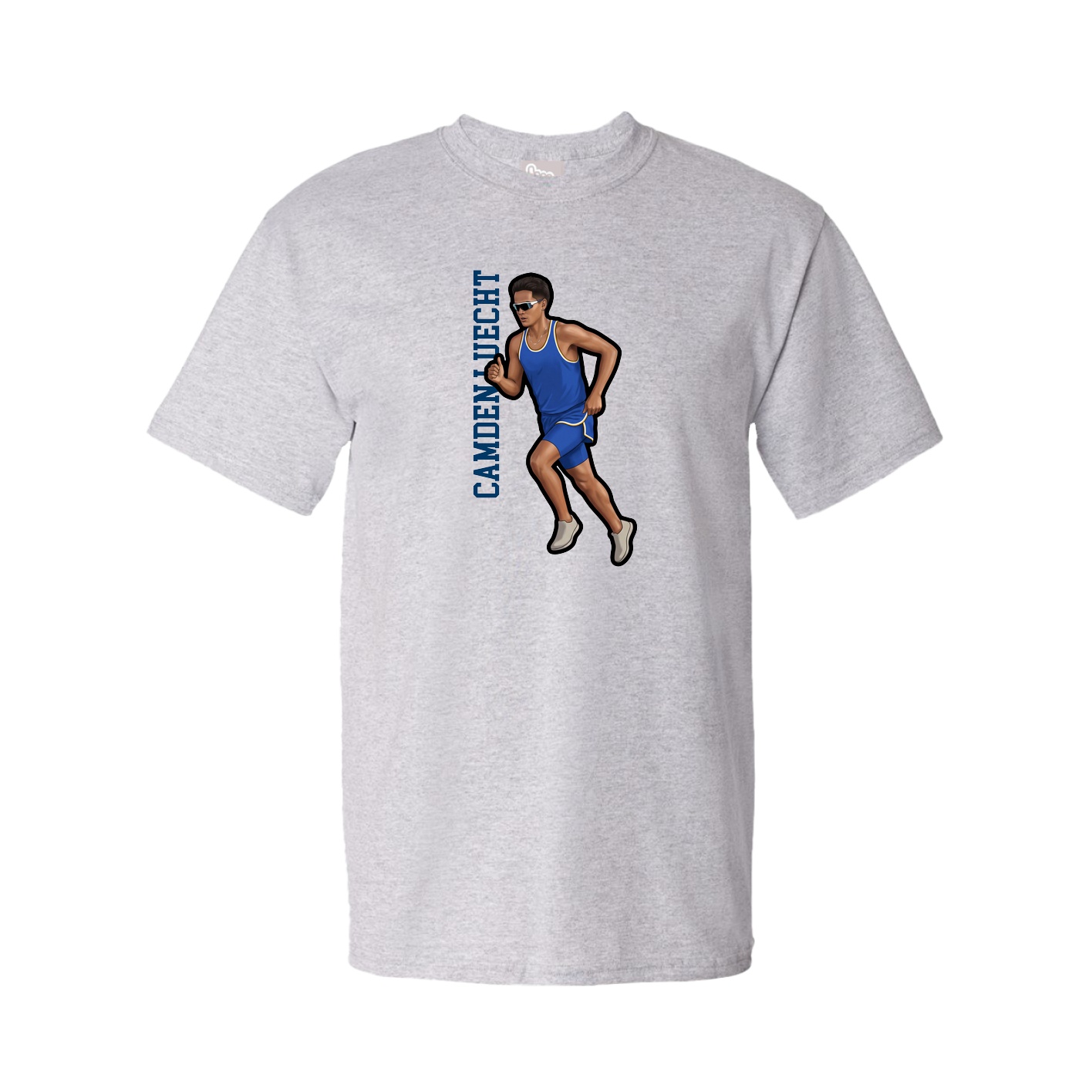 Youth Tee — Name Vertical in Grey
