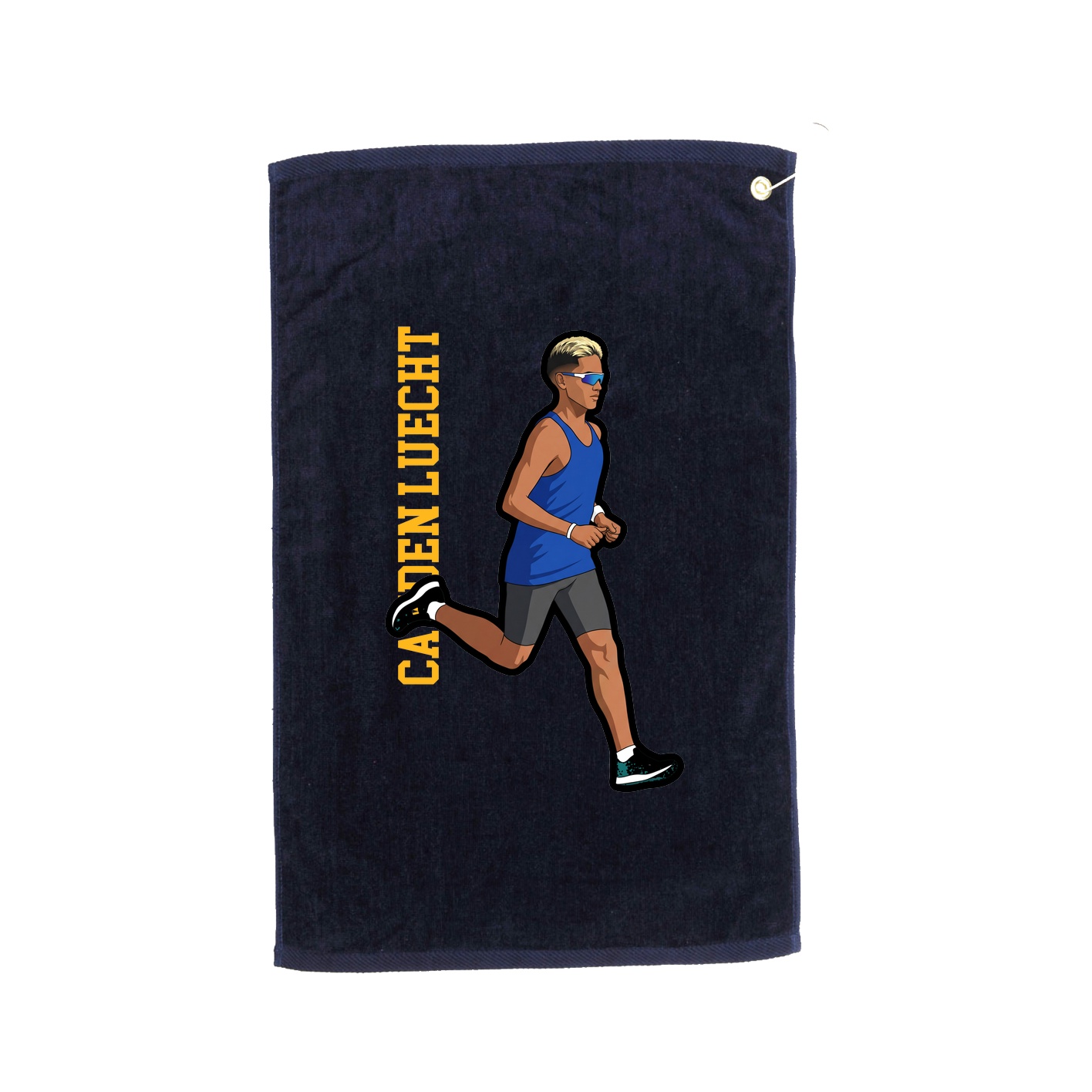 Golf Towel — Name Vertical in Navy