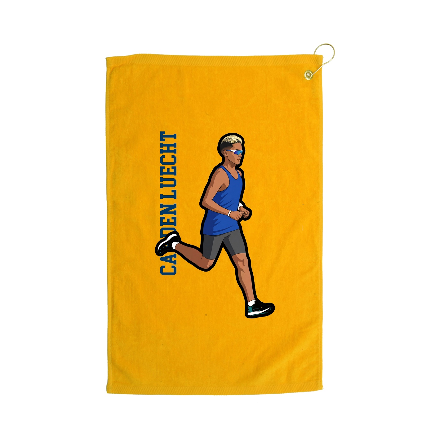 Golf Towel — Name Vertical in Gold