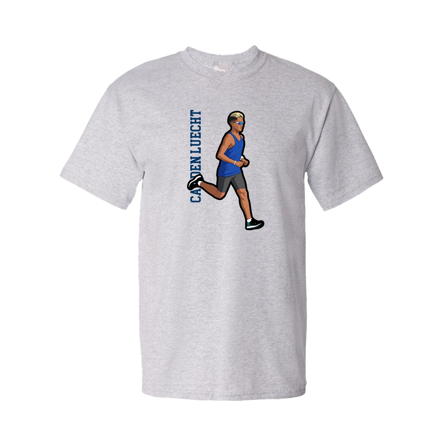 Tee — Name Vertical in Grey