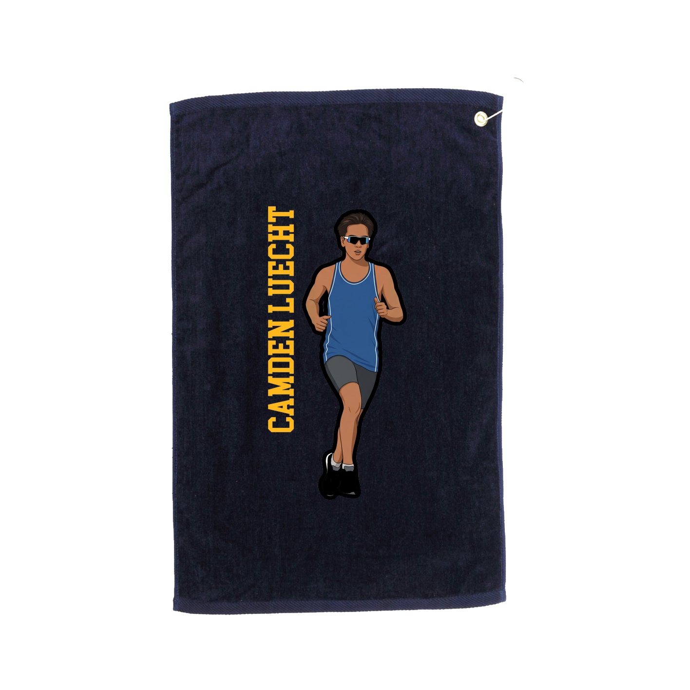 Golf Towel — Name Vertical in Navy