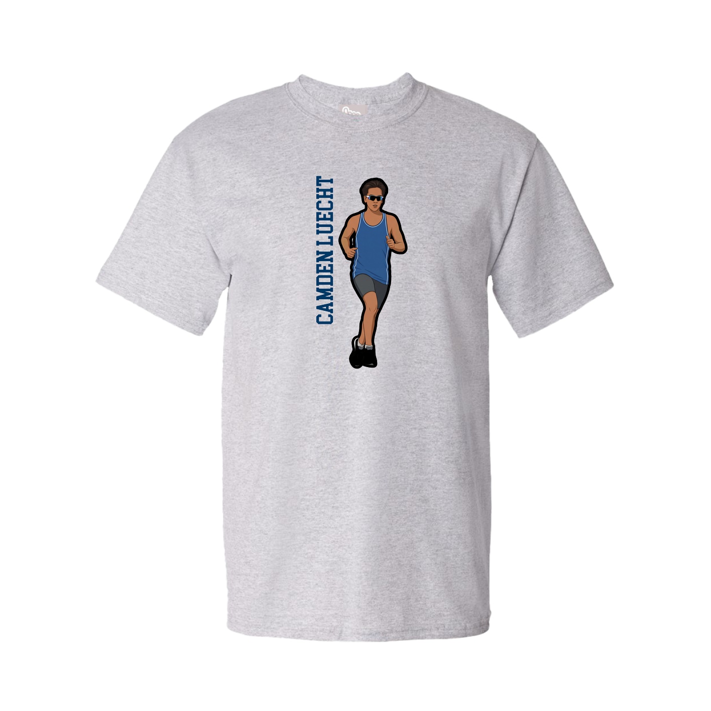 Tee — Name Vertical in Grey
