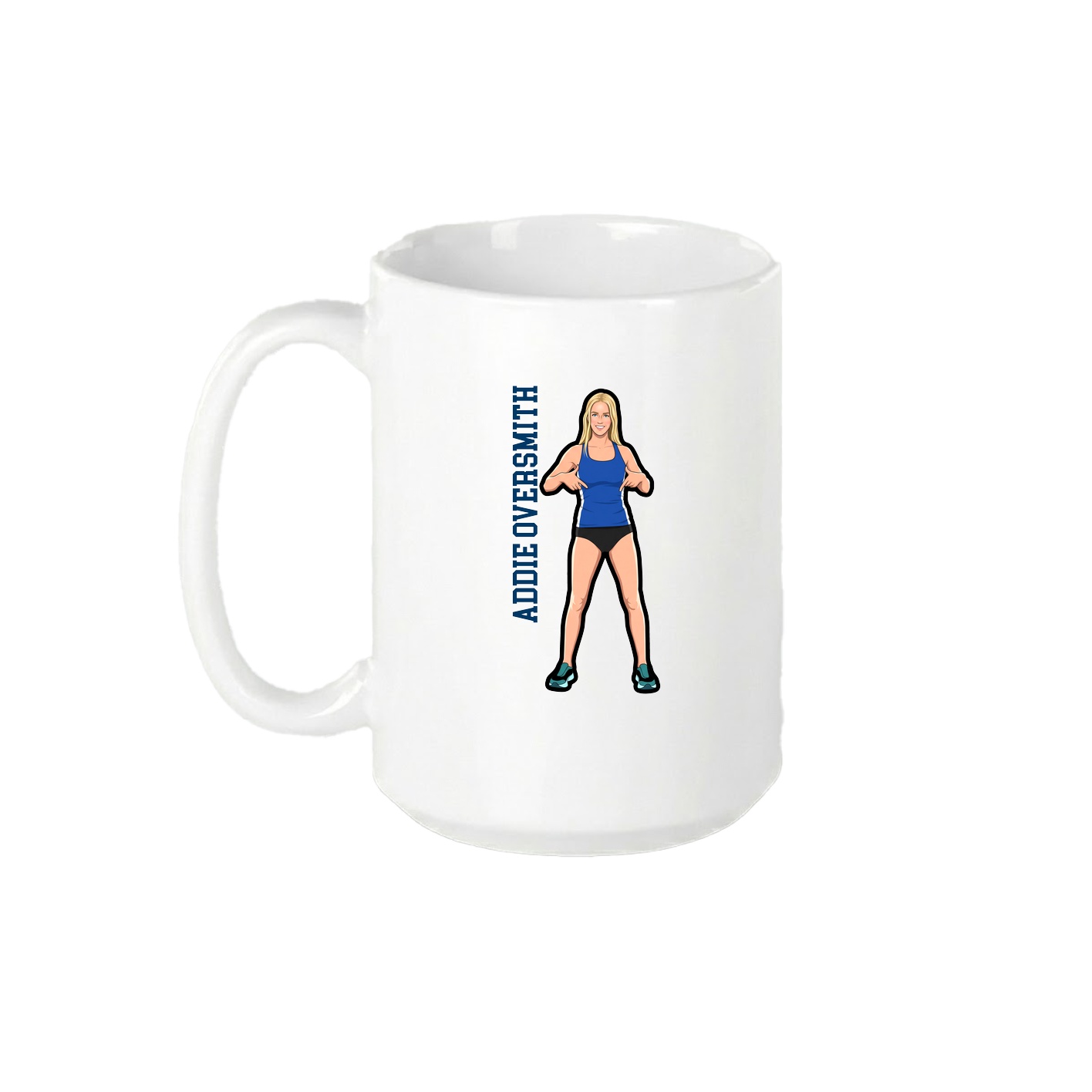 15oz Coffee Mug — Name Vertical in White