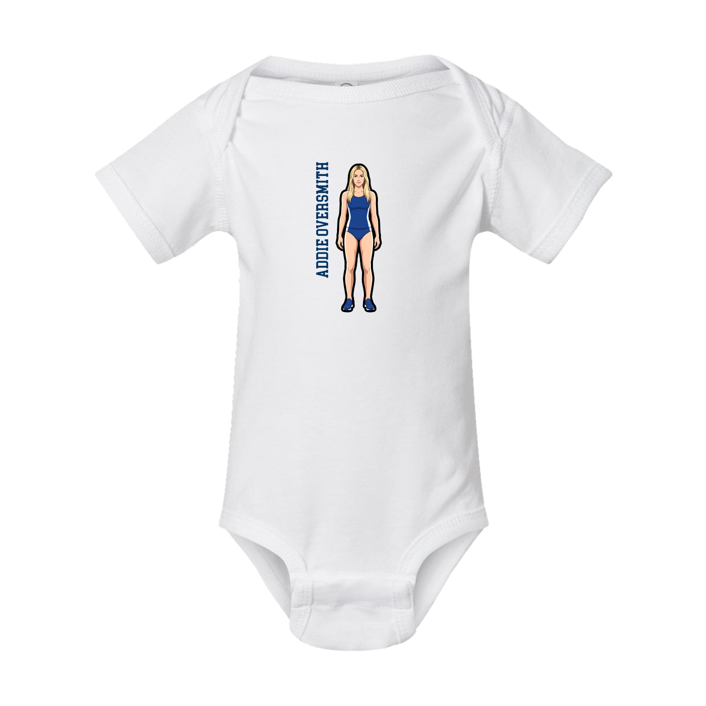 Baby Onesie — Name Vertical in White