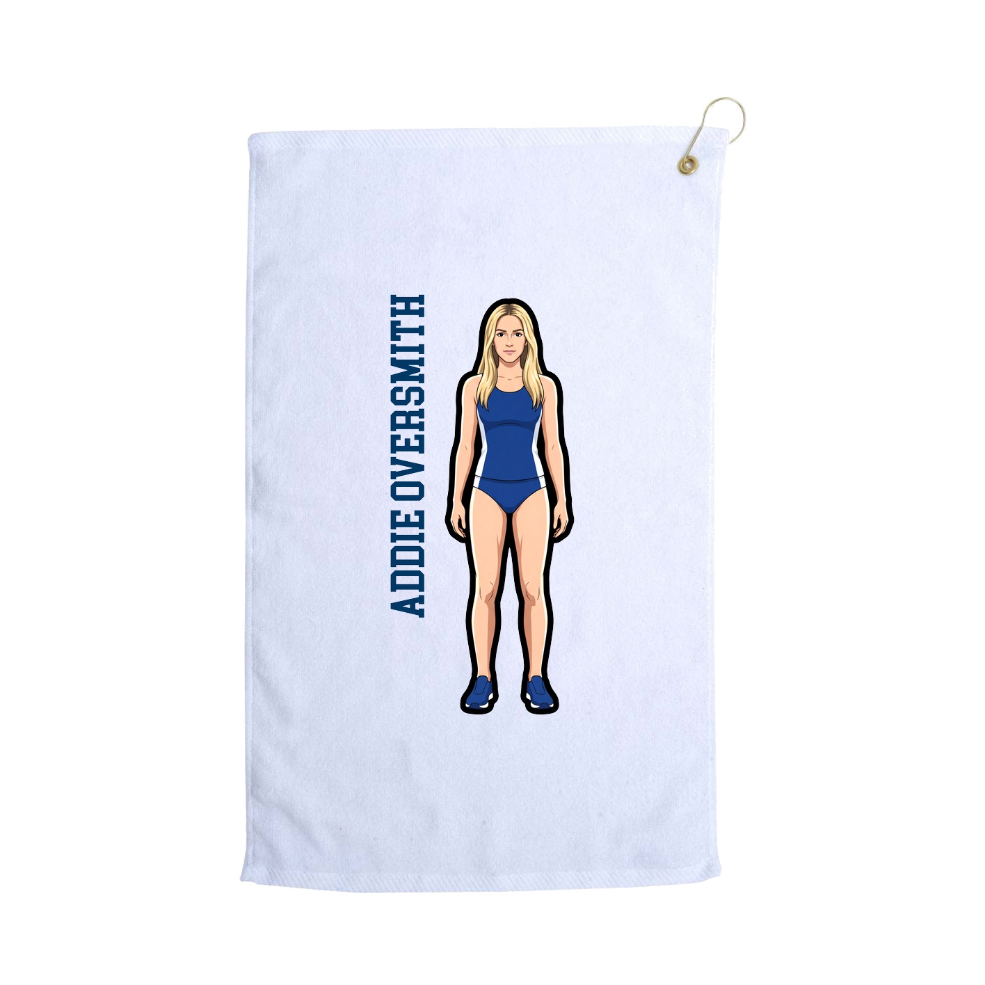 Golf Towel — Name Vertical in White