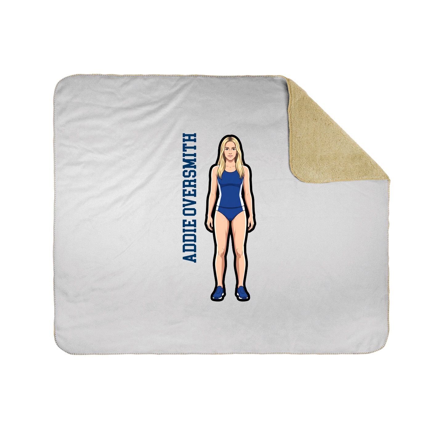 Throw Blanket — Name Vertical in White