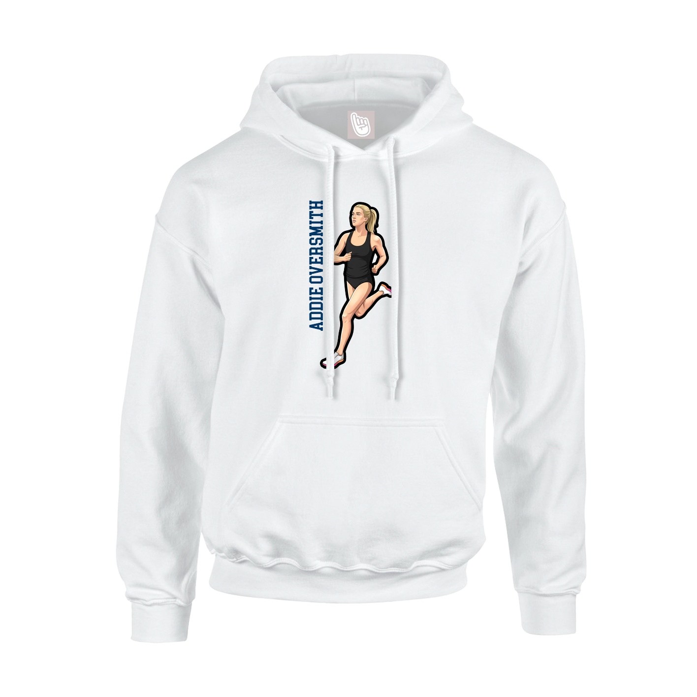 Youth Hoodie — Name Vertical in White