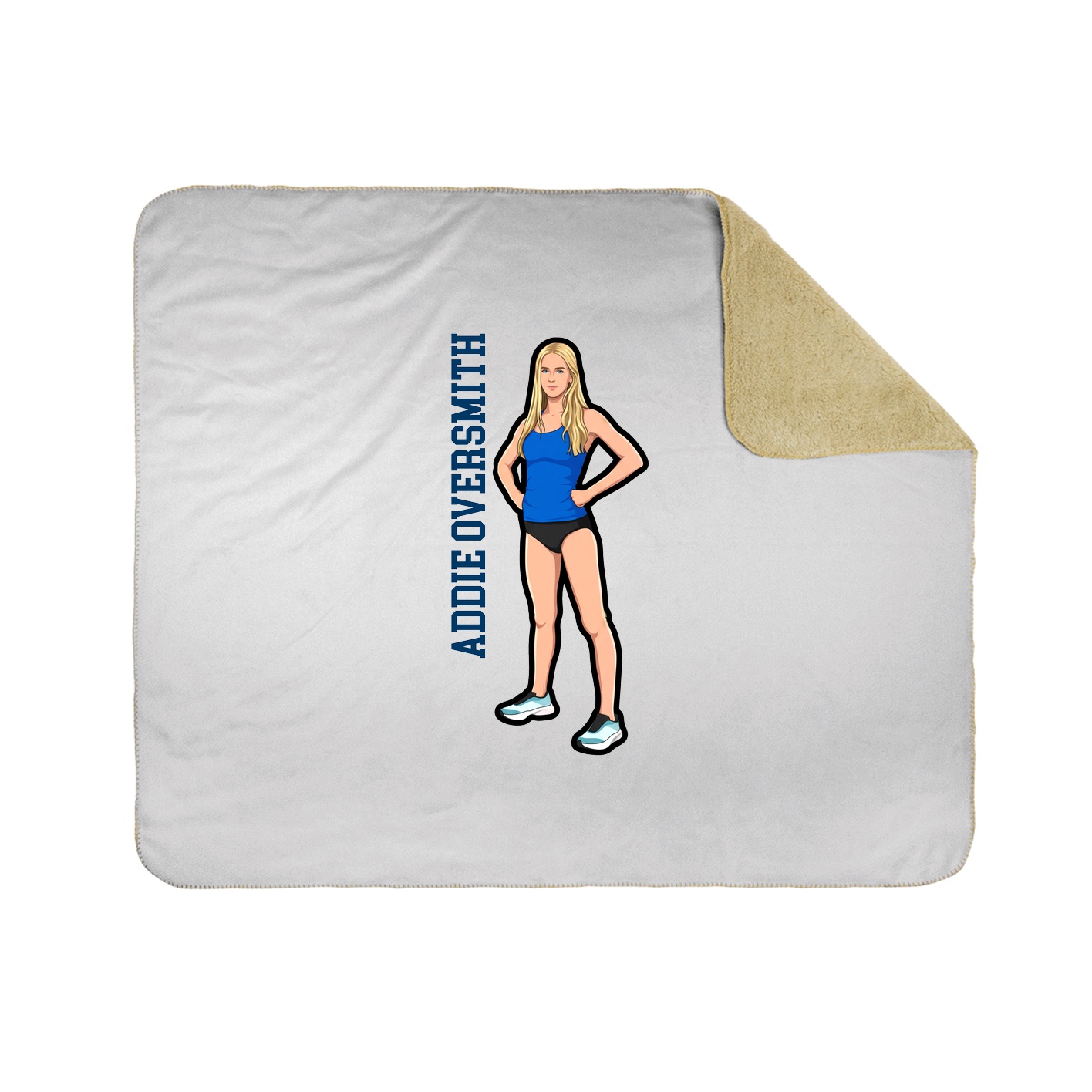 Throw Blanket — Name Vertical in White