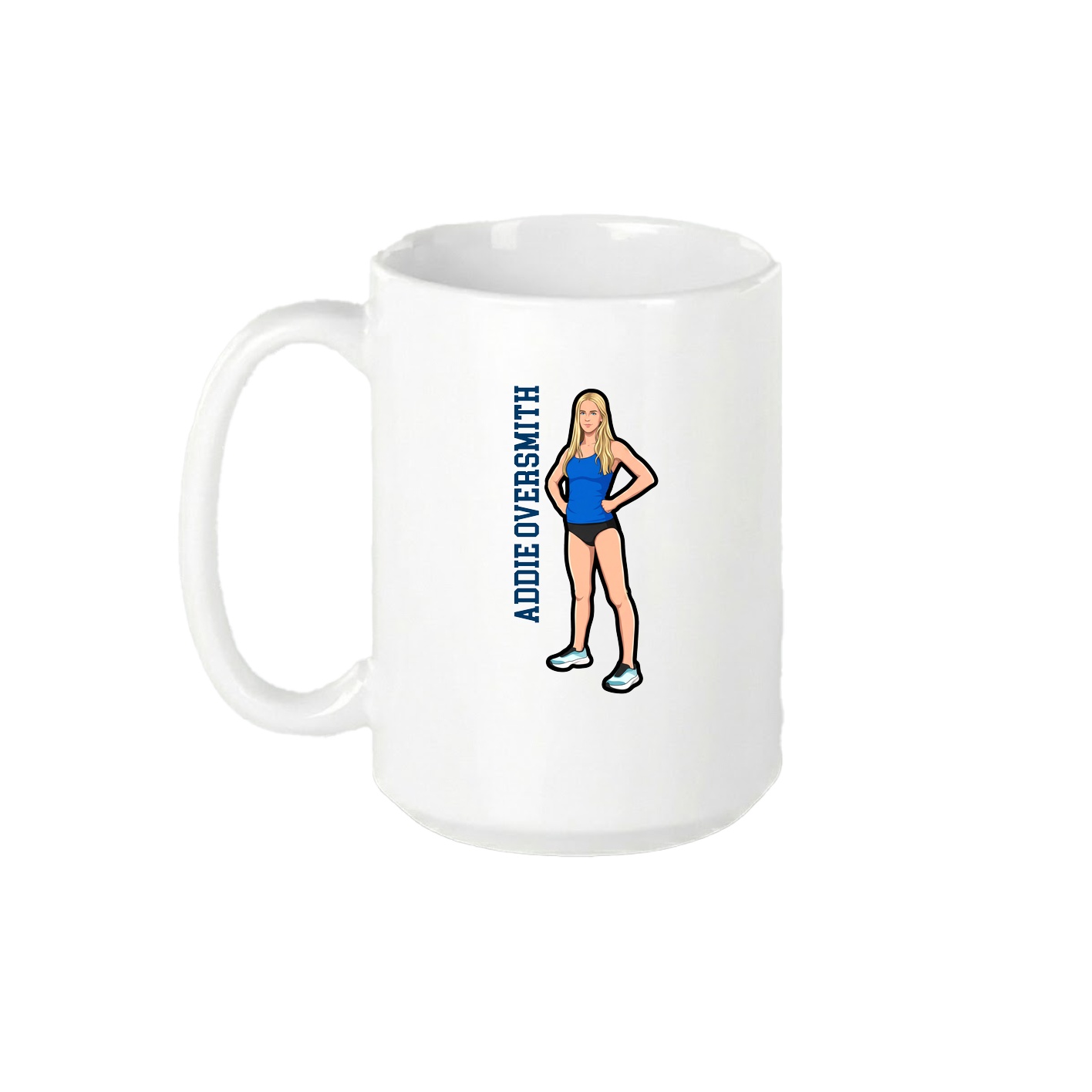 15oz Coffee Mug — Name Vertical in White