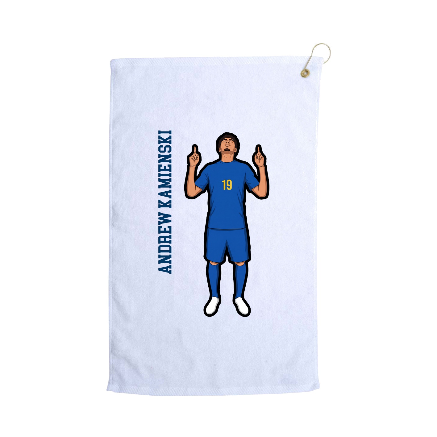 Golf Towel — Name Vertical in White