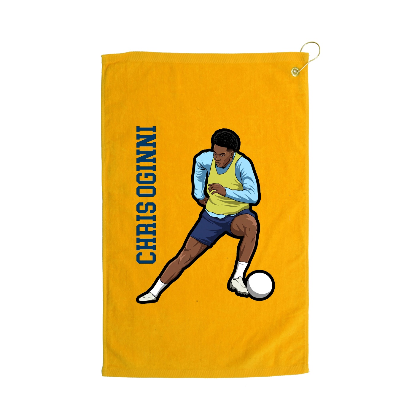 Golf Towel — Name Vertical in Gold