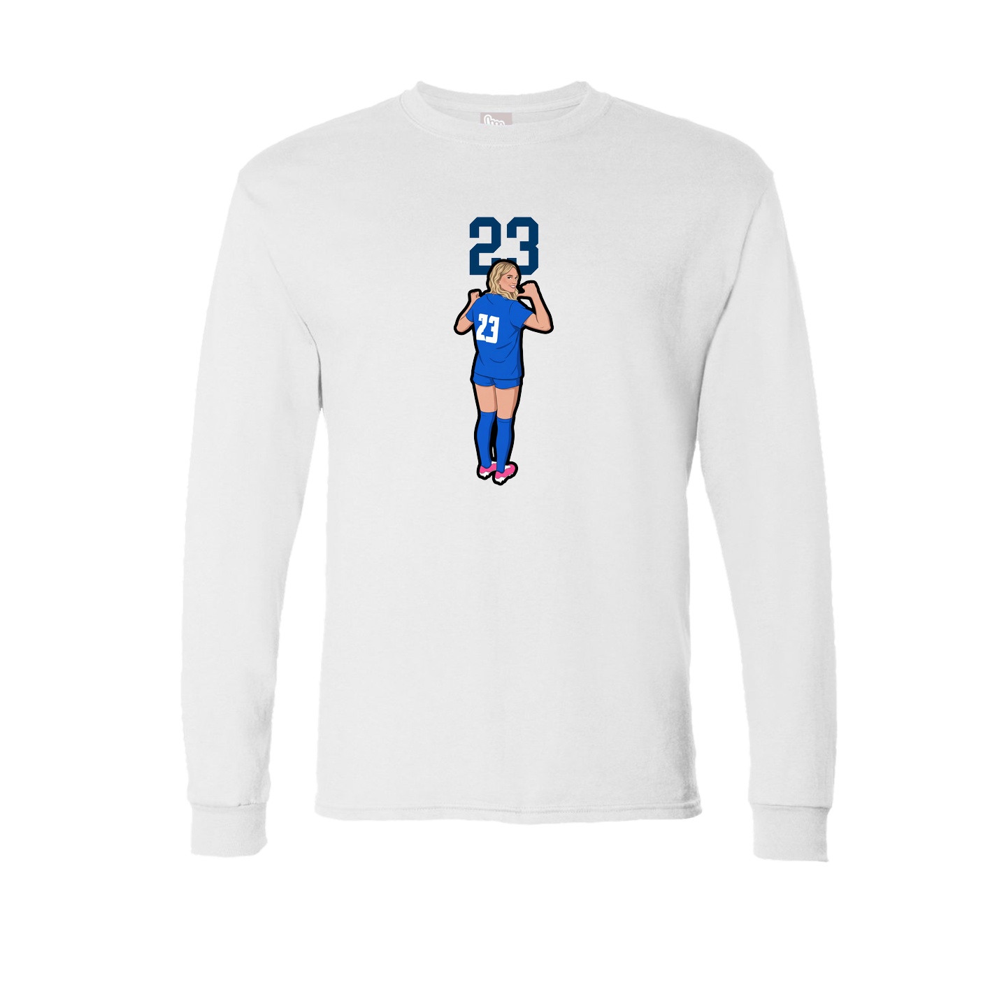 Long Sleeve Tee — Number Top in White