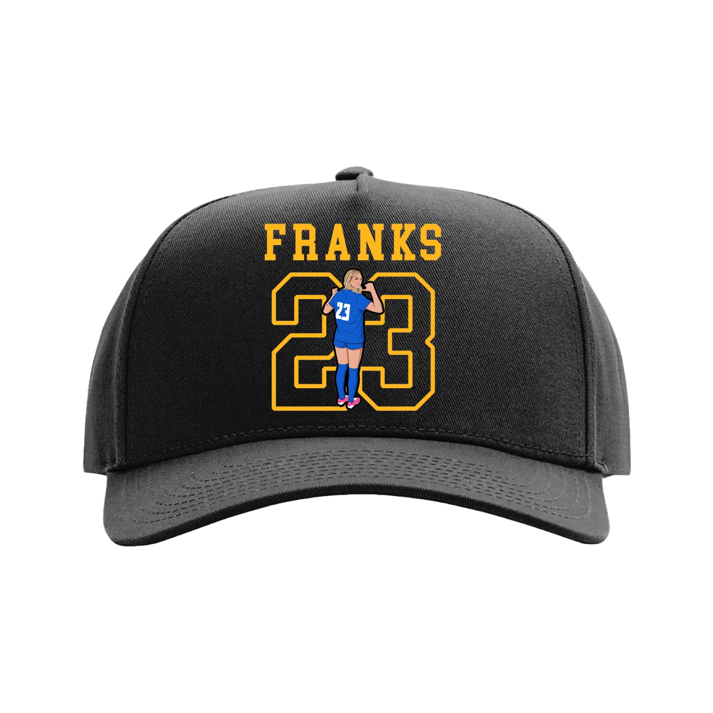 Full Fabric Five-Panel Champ Cap — Shirsey in Black