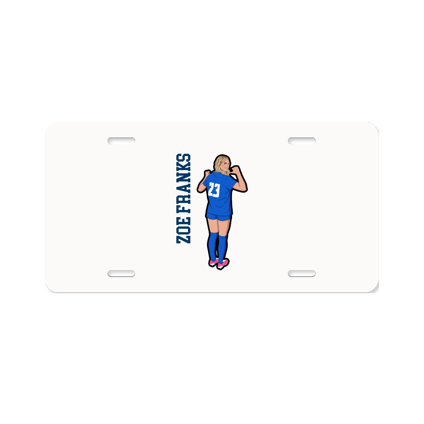 License Plate — Name Vertical in Classic