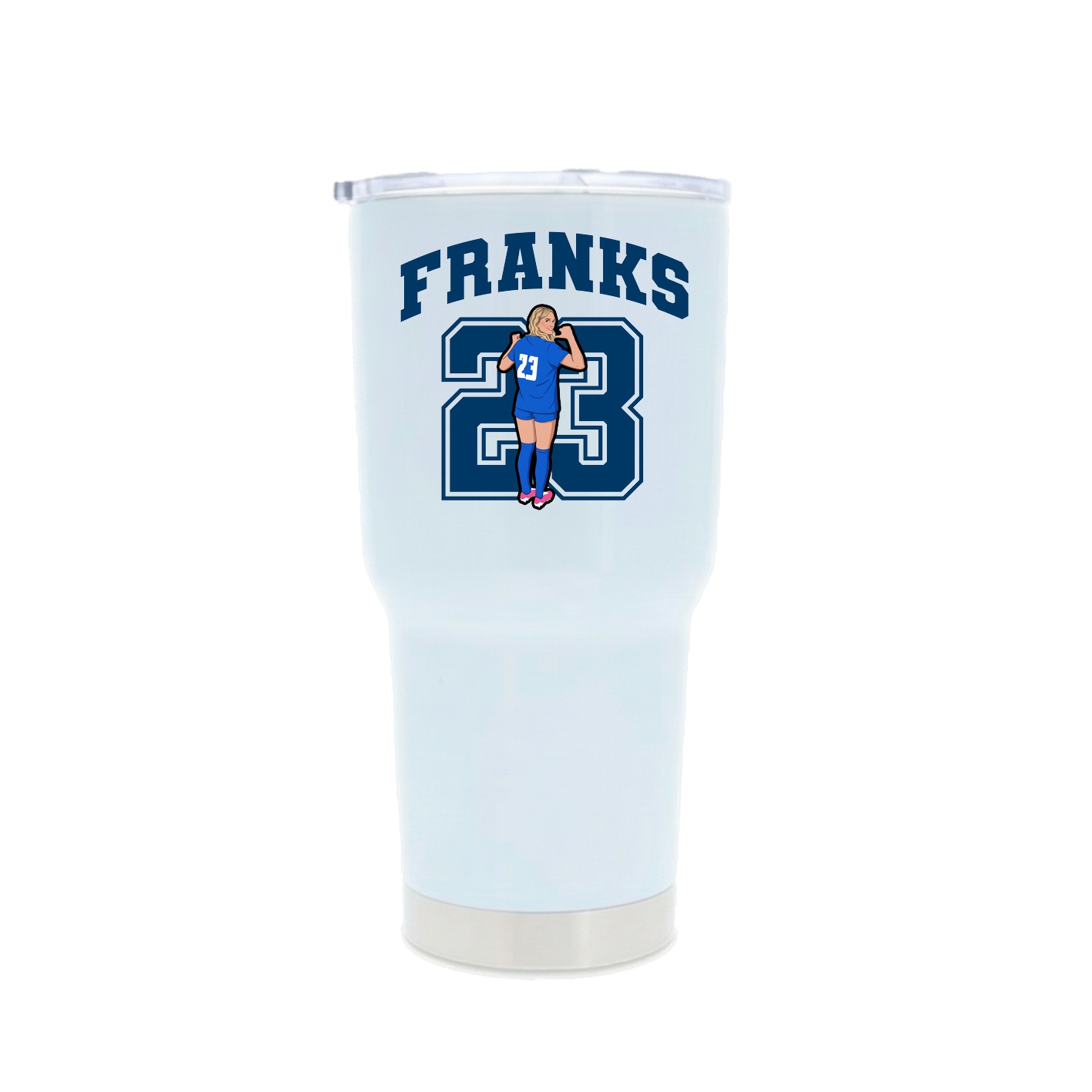 30oz Stainless Steel Tumbler — Number in White