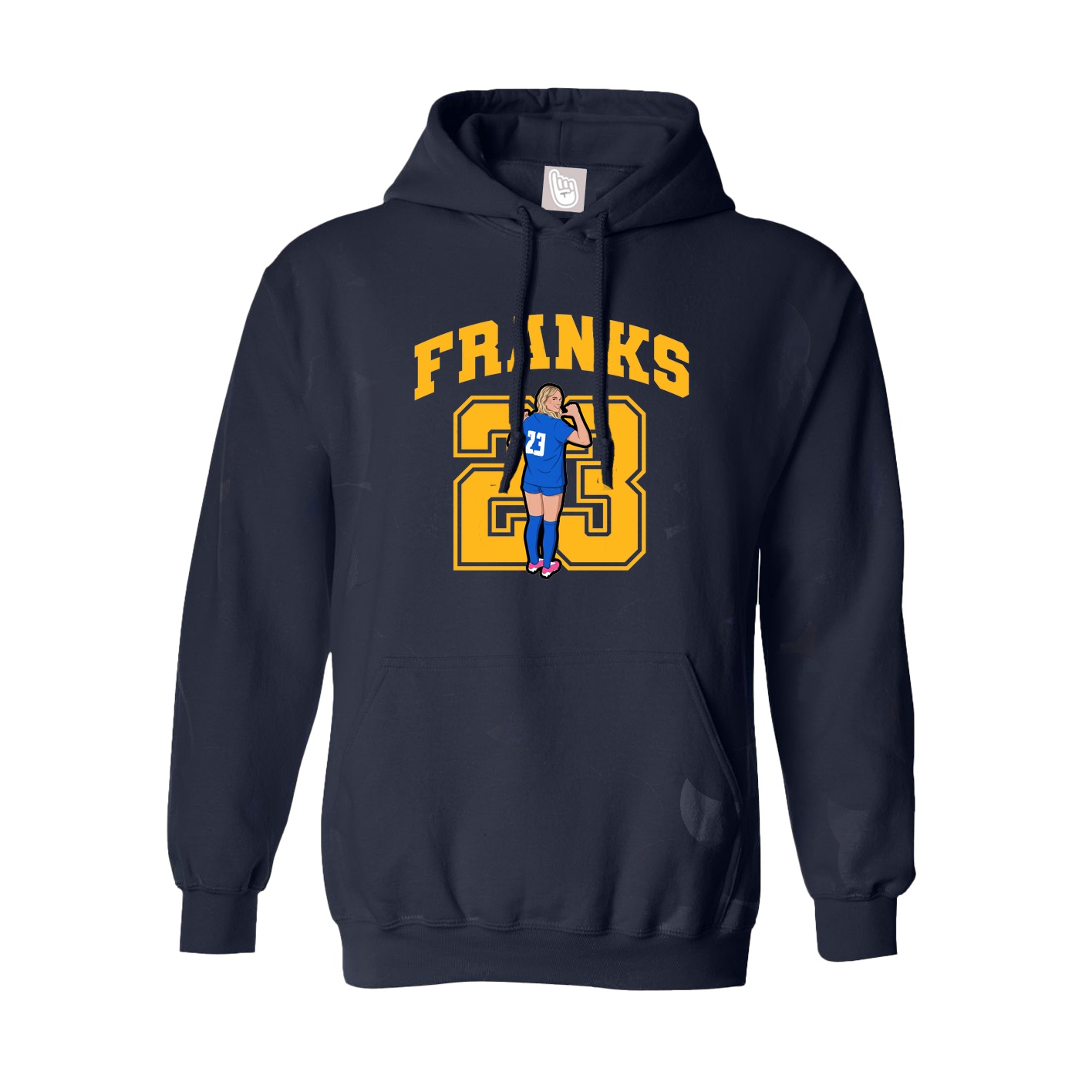 Youth Hoodie — Number in Navy