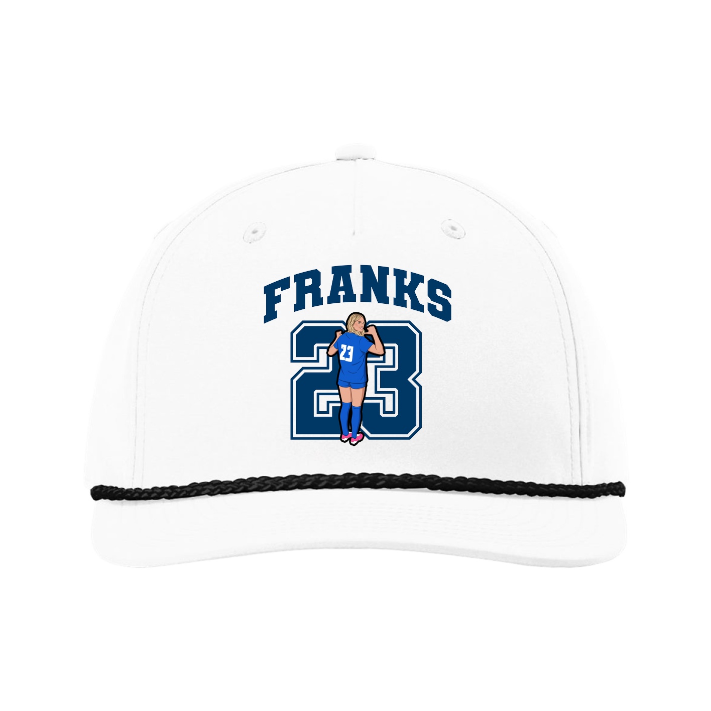 Five-Panel Classic Rope Cap — Number in White