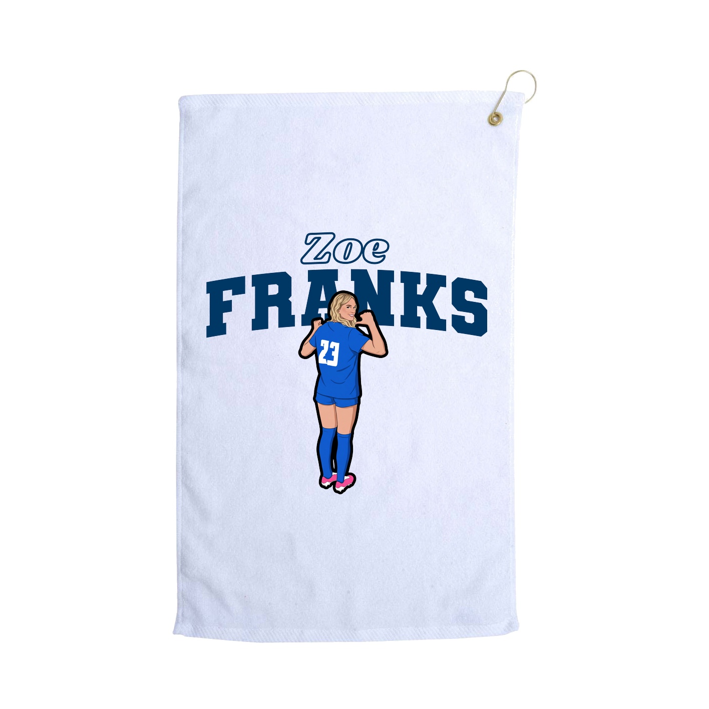 Golf Towel — Name Arch in White