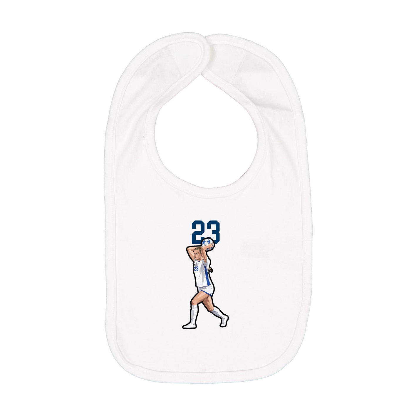 Infant Bib — Number Top in White