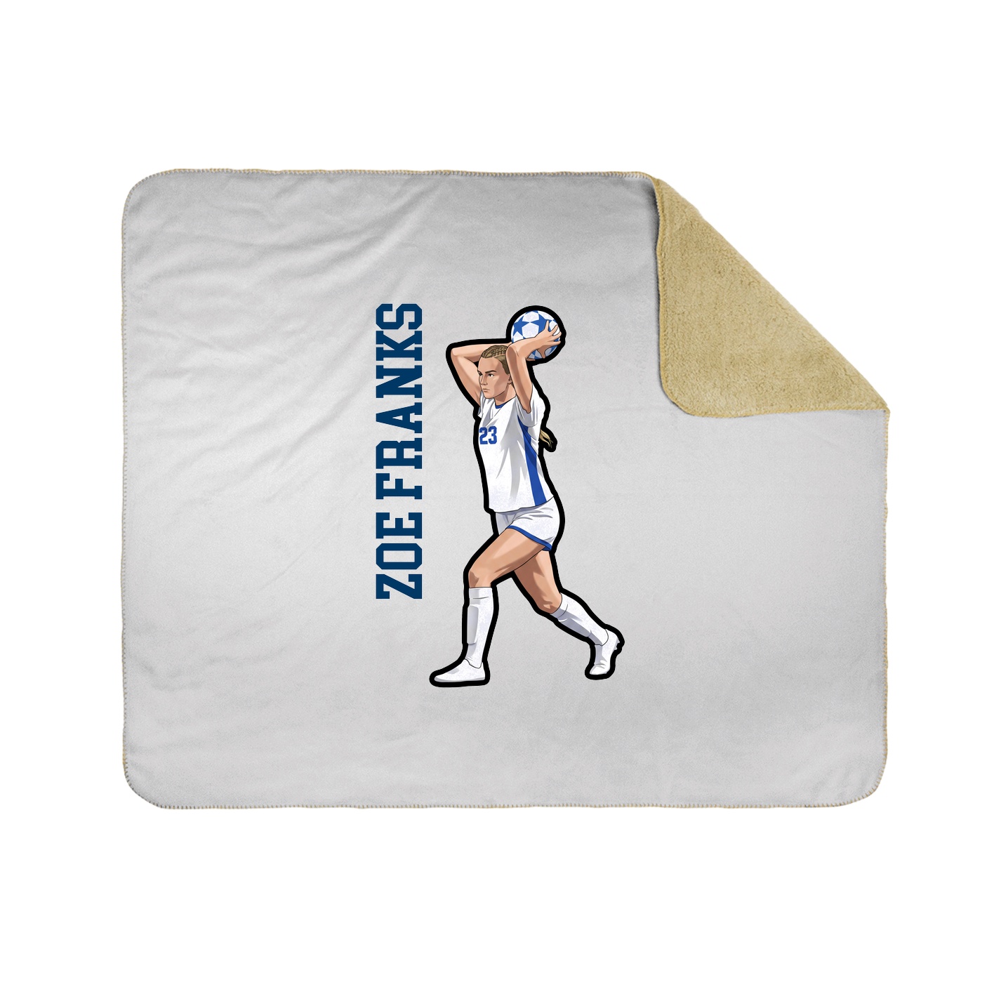 Throw Blanket — Name Vertical in White