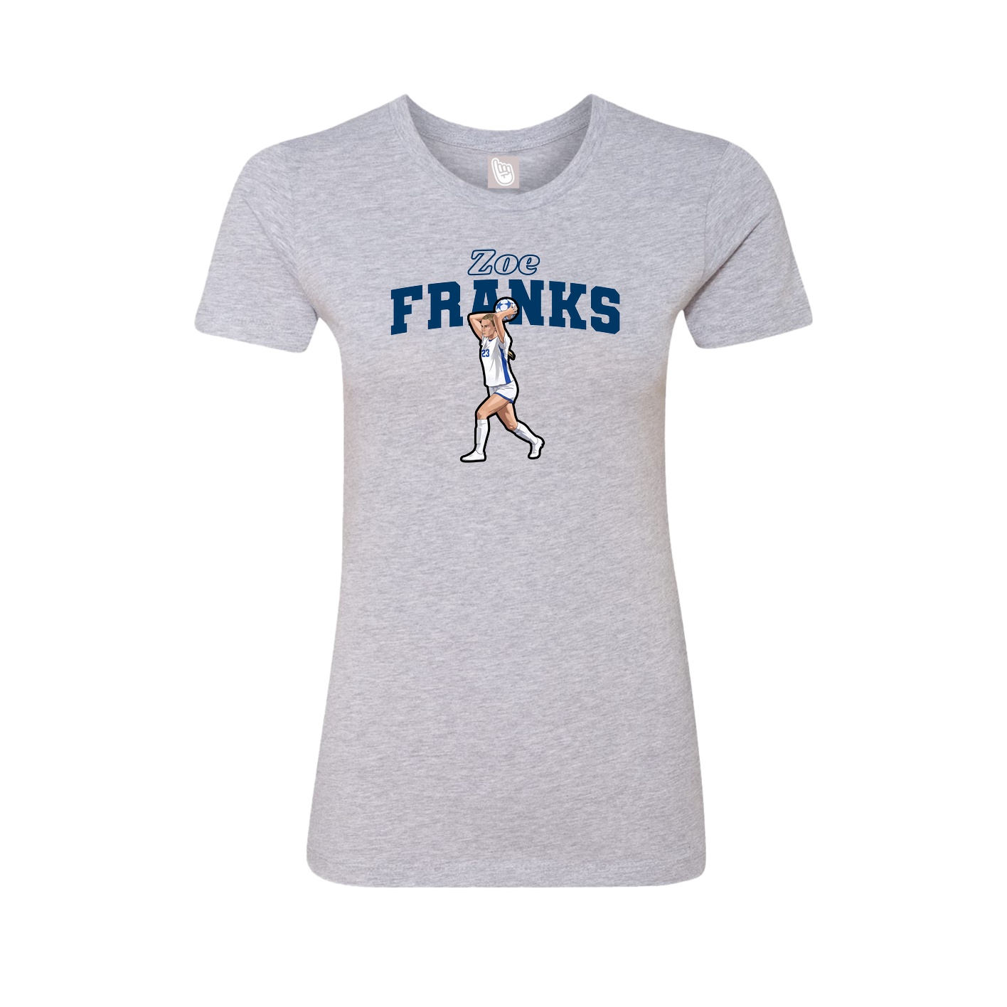 Fitted Women's Tee — Name Arch in Grey
