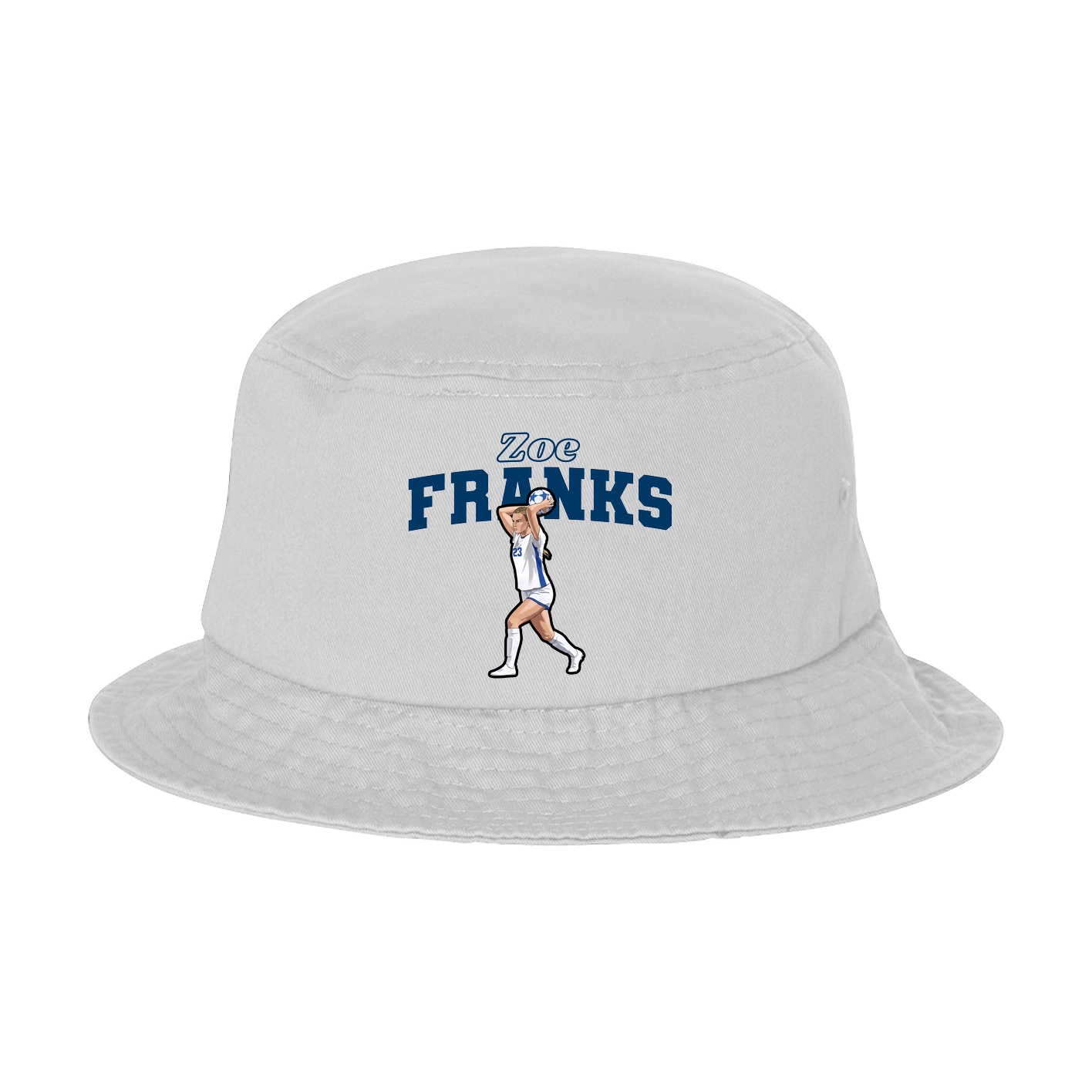 Bucket Cap — Name Arch in White