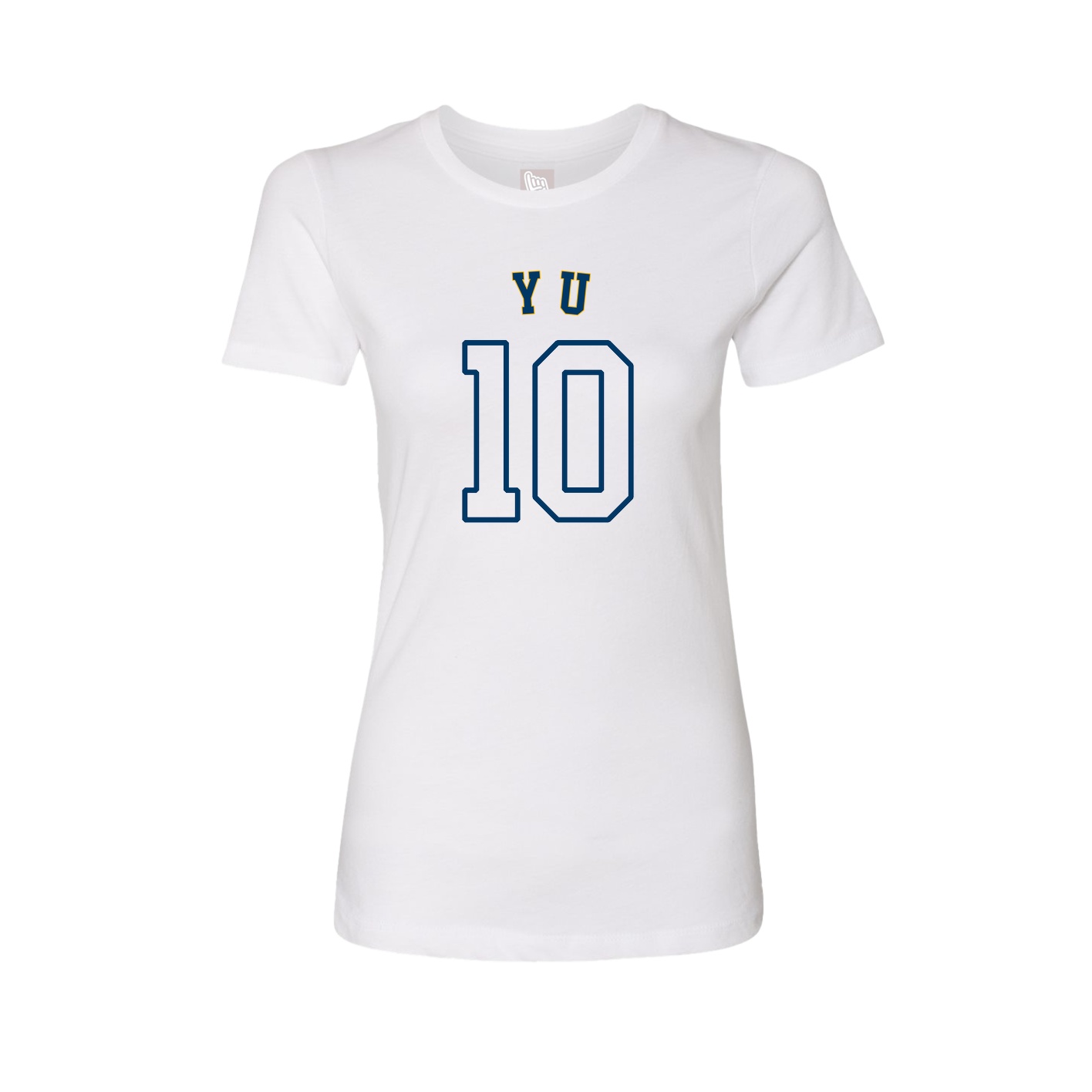 Fitted Women's Tee — Shirsey Arch in White