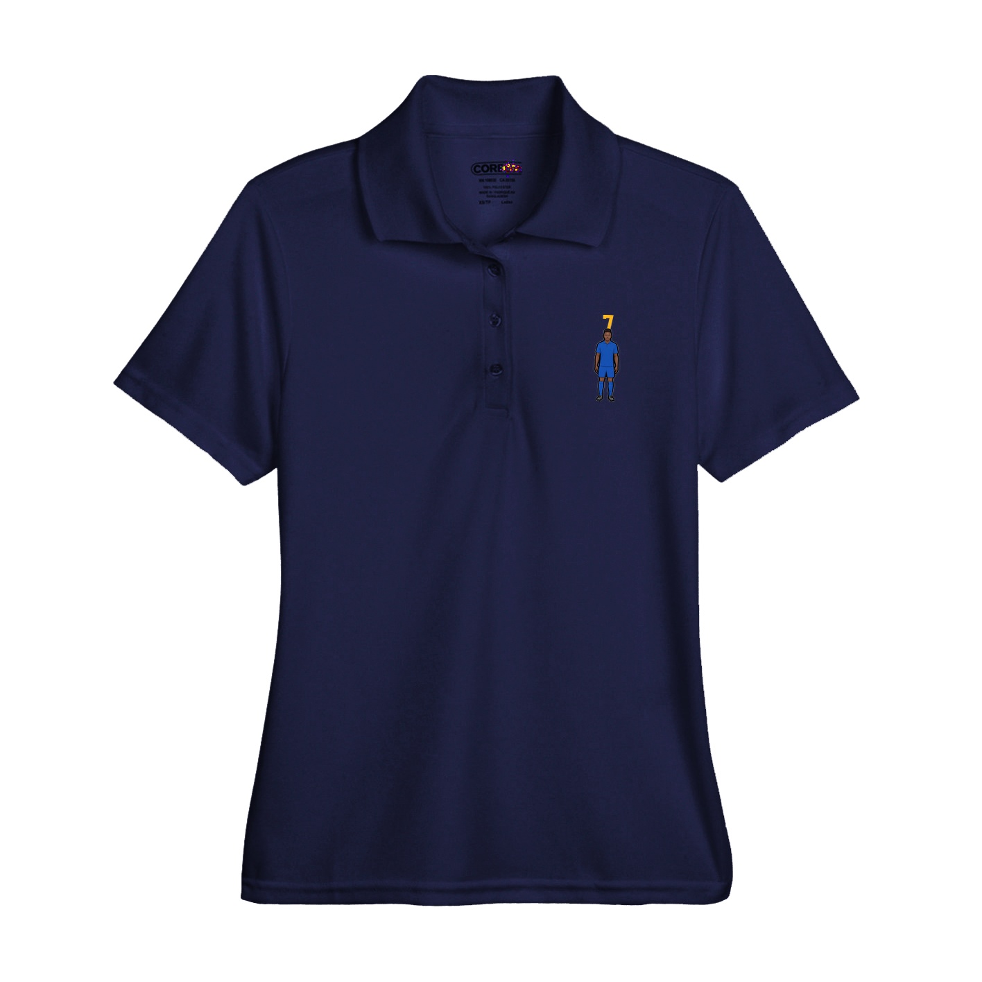 Womens Performance Polo — Number Top in Navy