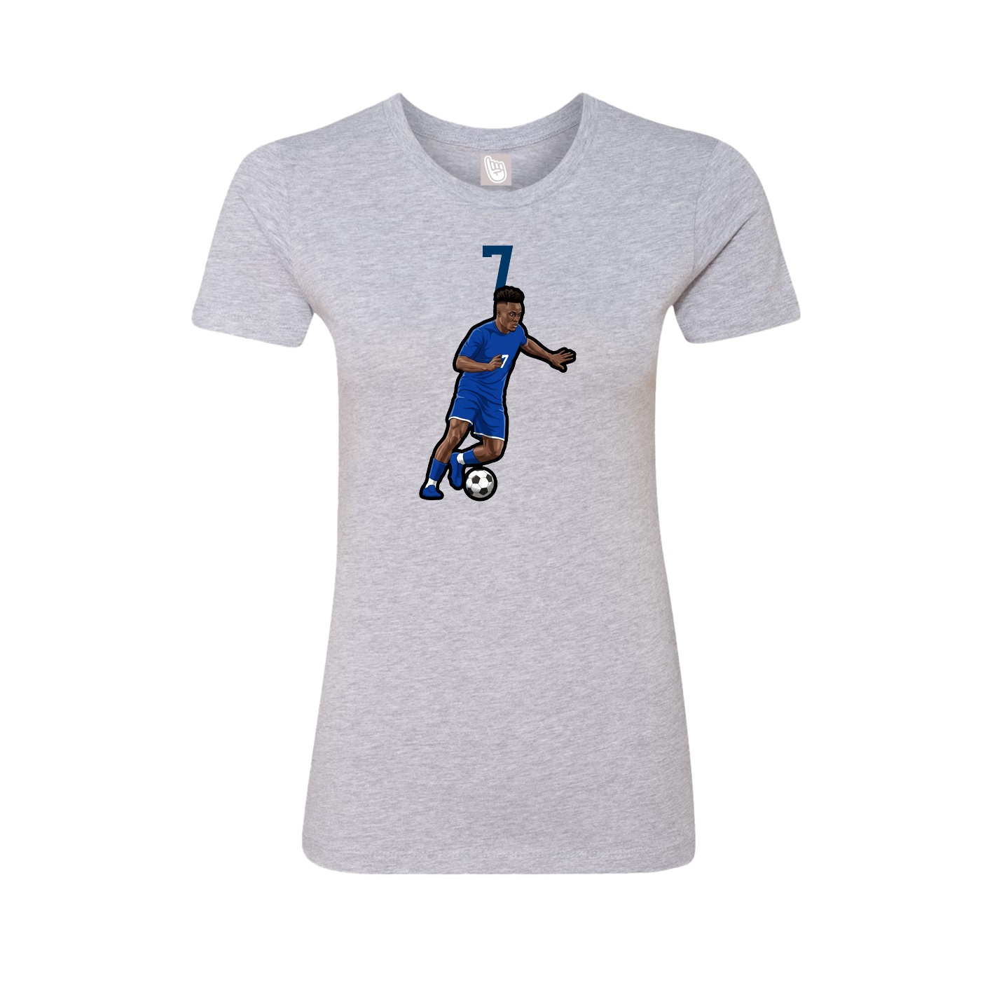 Fitted Women's Tee — Number Top in Grey