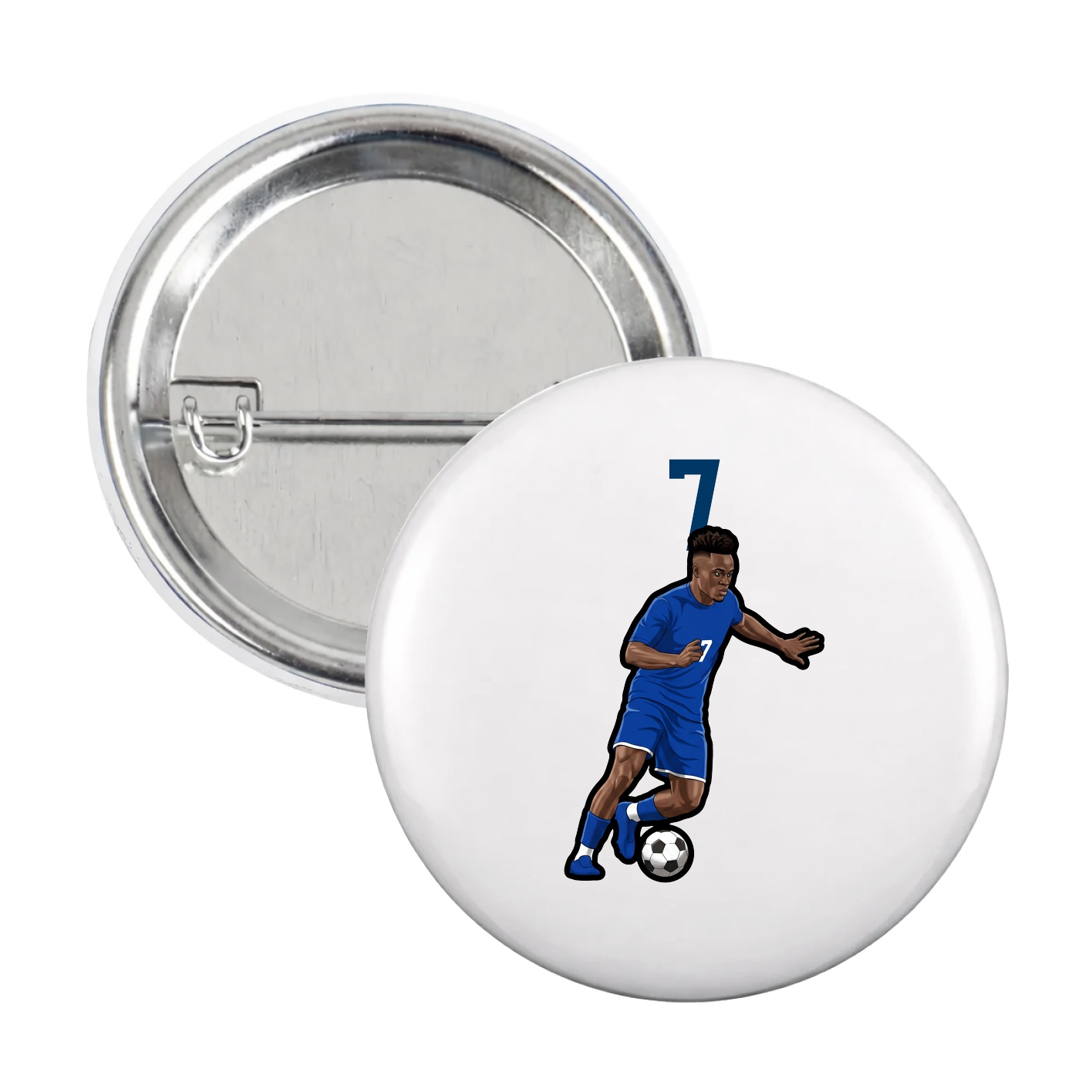 Game Day Button — Number Top in White