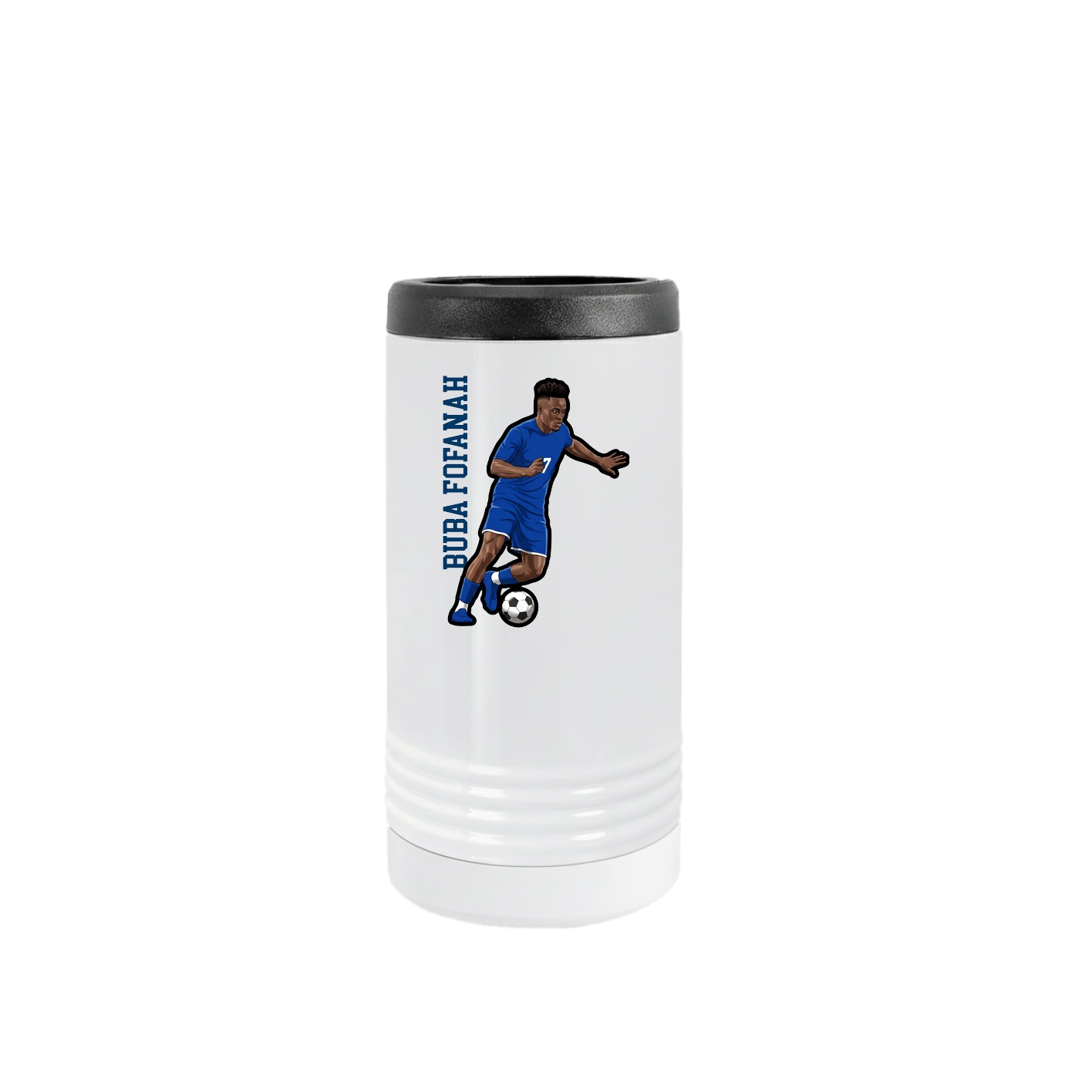 Slim Beverage Holder — Name Vertical in White