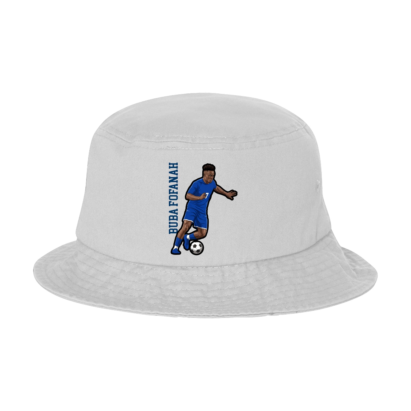 Bucket Cap — Name Vertical in White