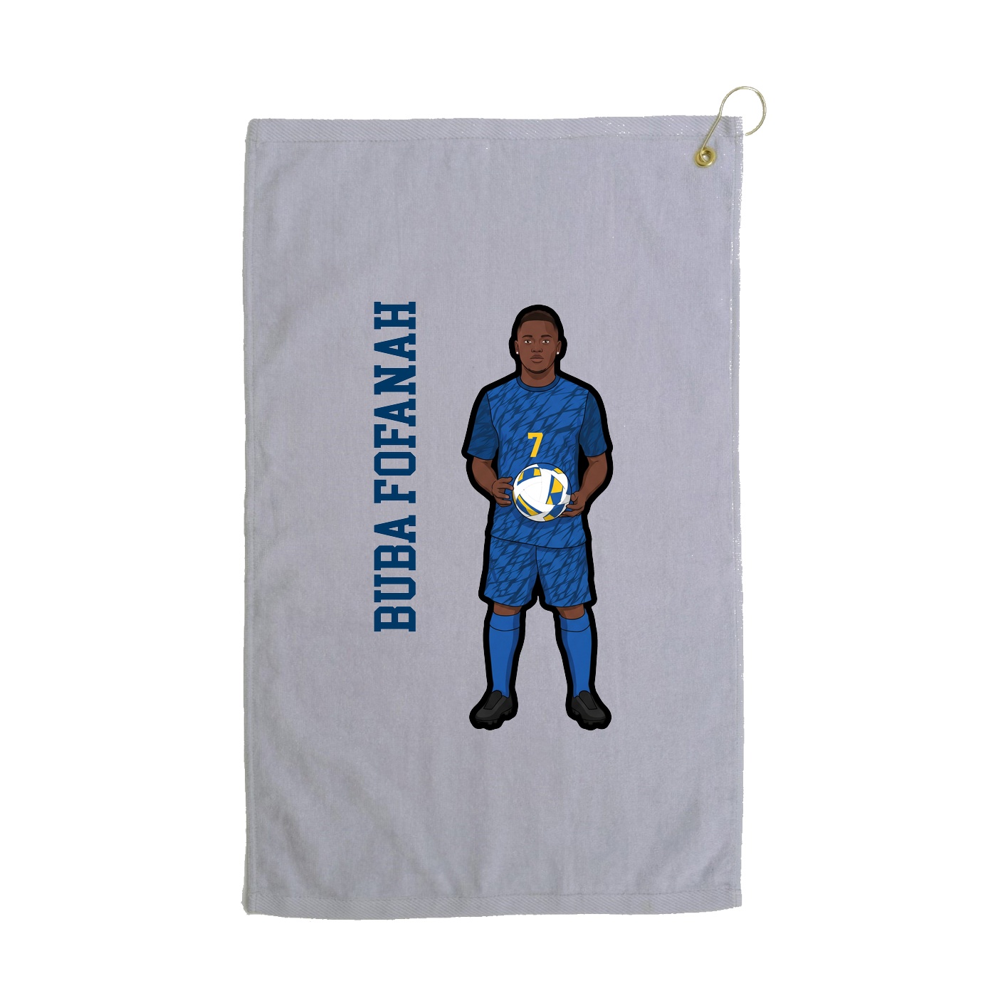 Golf Towel — Name Vertical in Grey