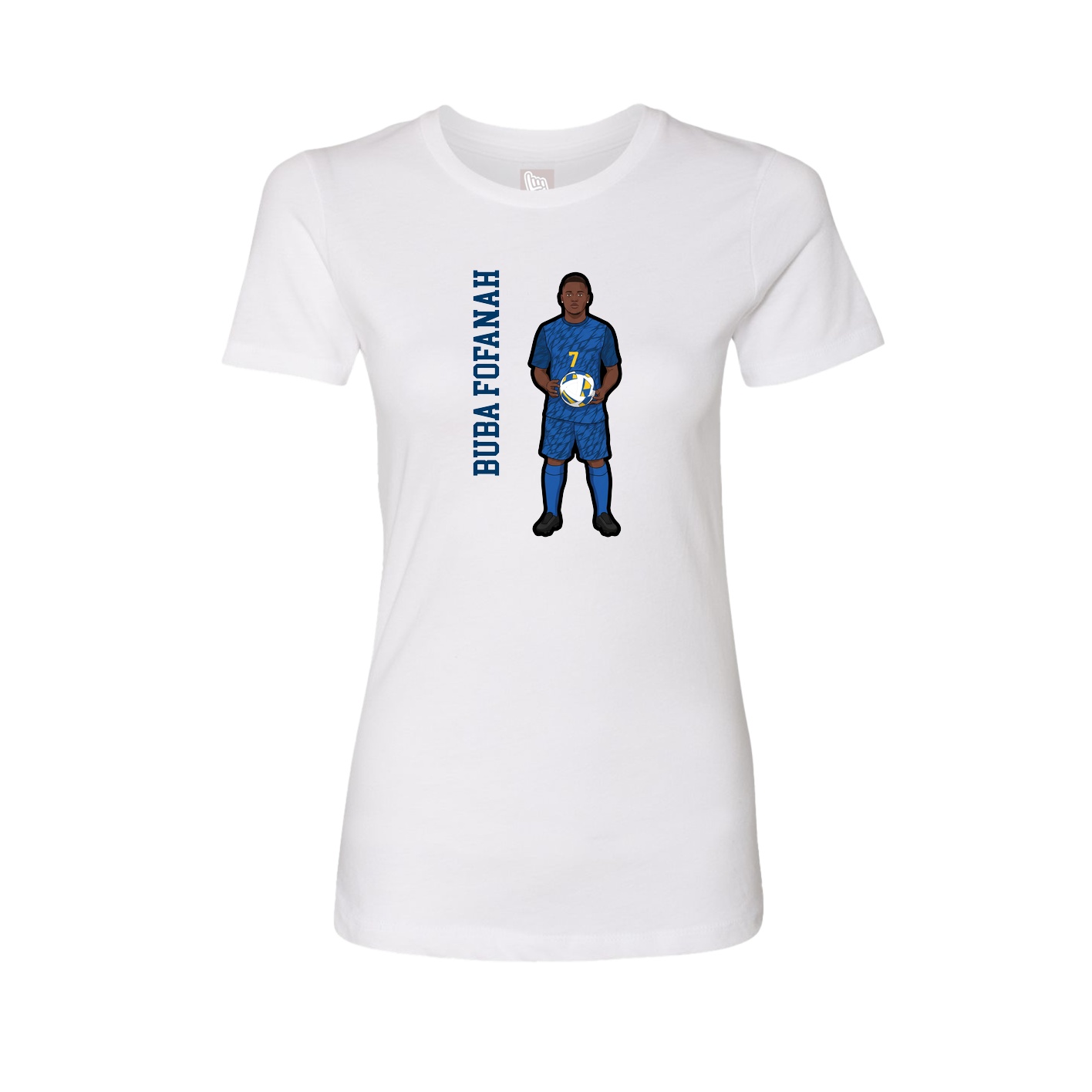Womens Tee — Name Vertical in White