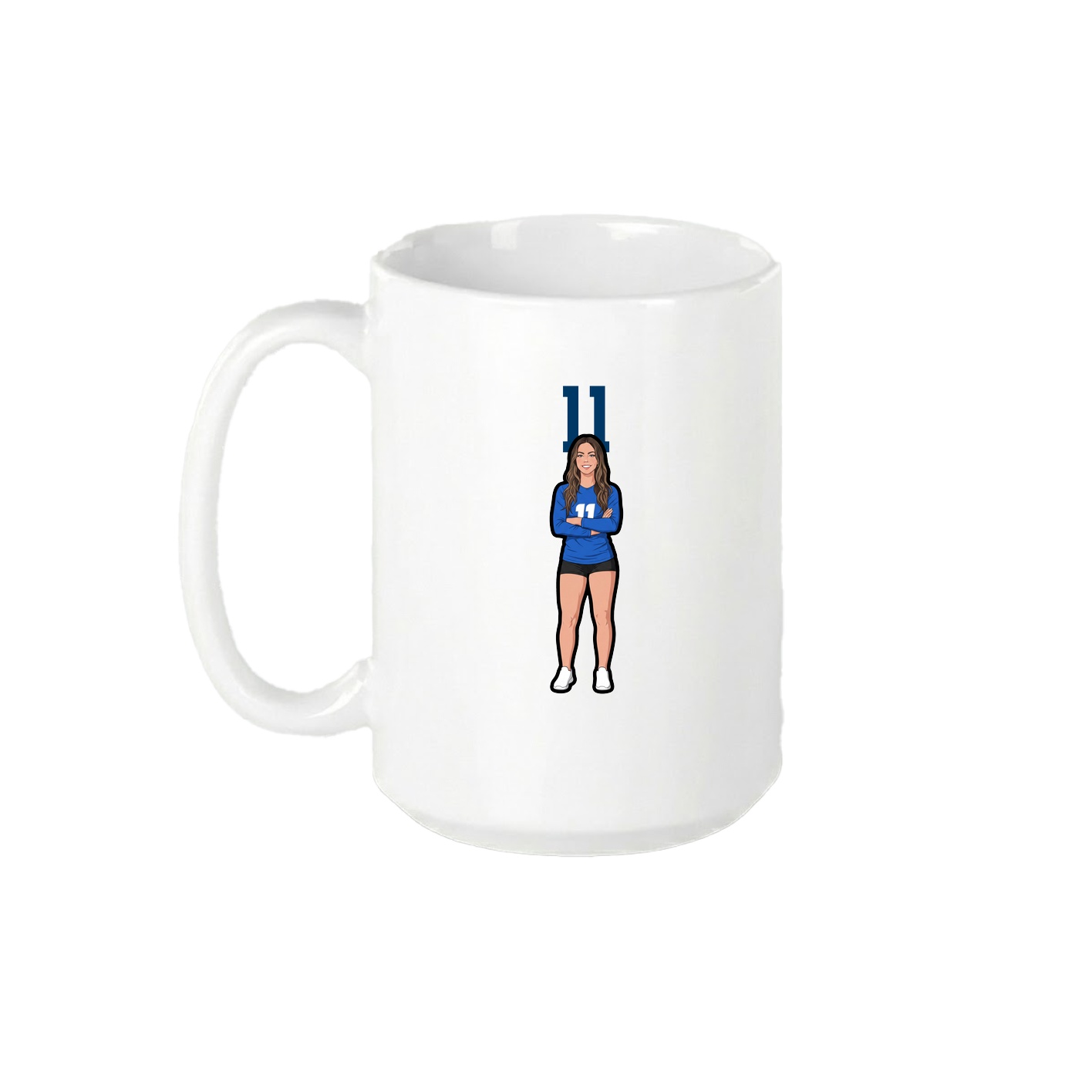 15oz Coffee Mug — Number Top in White