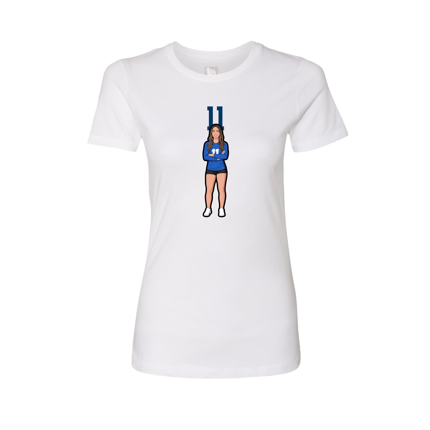 Fitted Women's Tee — Number Top in White