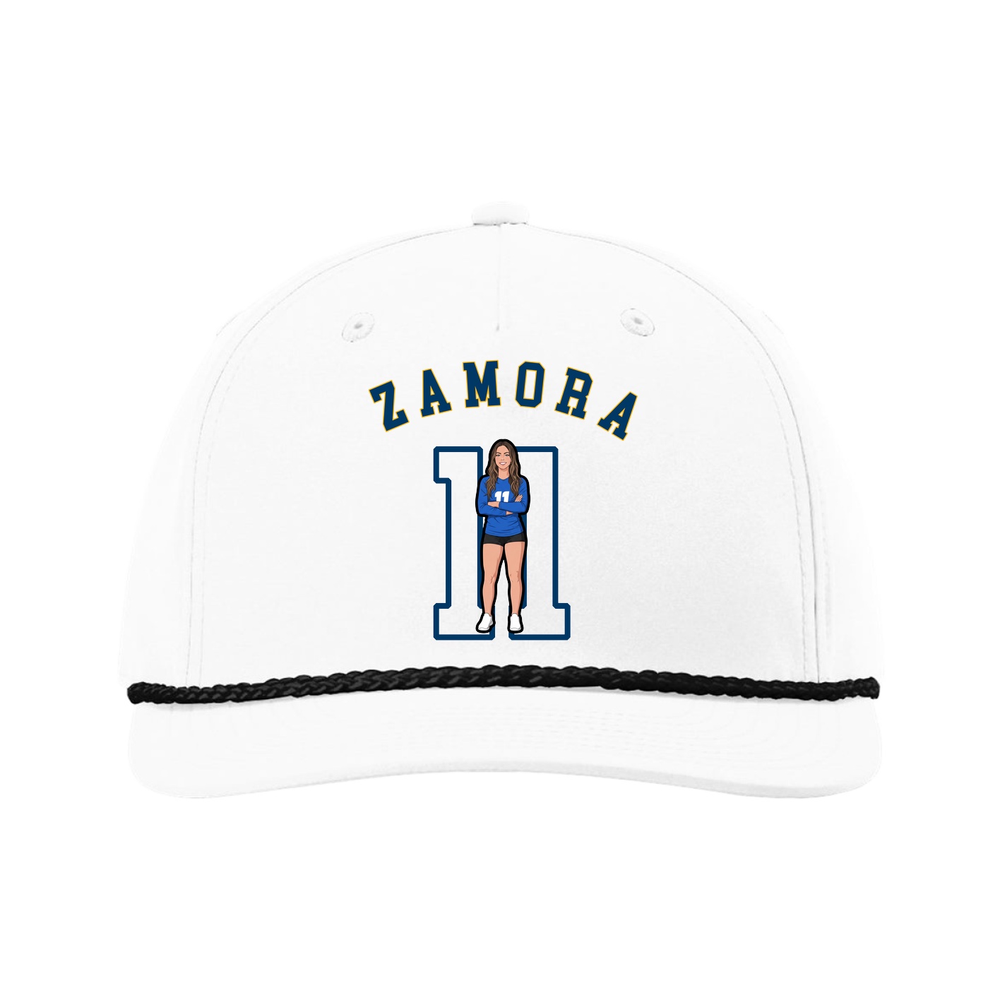 Five-Panel Classic Rope Cap — Shirsey Arch in White