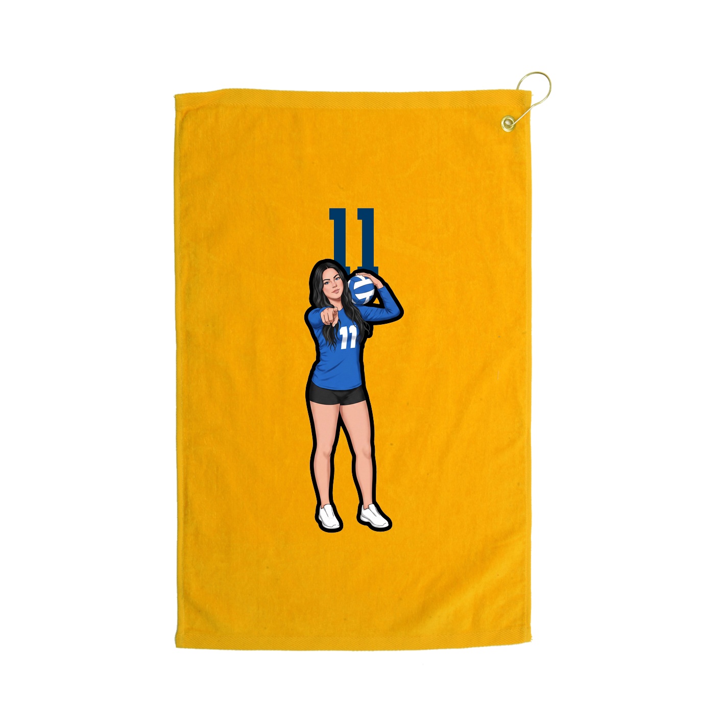 Golf Towel — Number Top in Gold