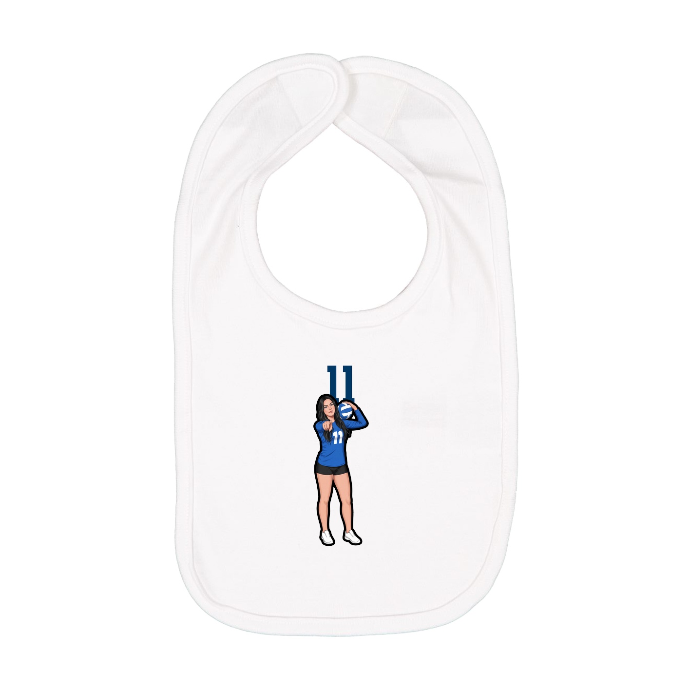 Infant Bib — Number Top in White